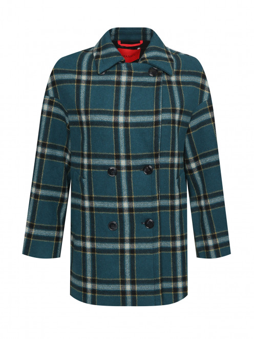 Двубортное пальто из смешанной шерсти с узором Max&Co - Общий вид