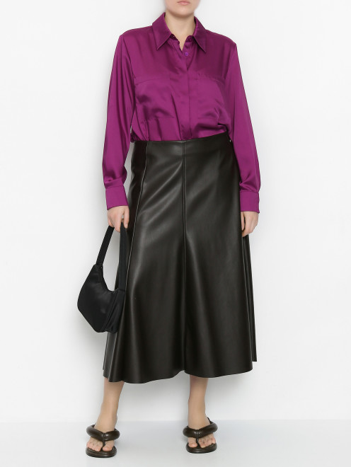 Однотонная блуза с накладными карманами Marina Rinaldi - МодельОбщийВид