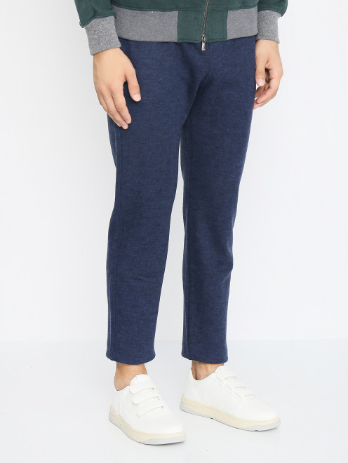 Трикотажные брюки из шерсти с карманами Isaia - МодельВерхНиз