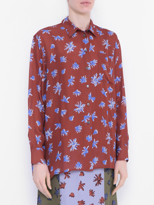 Шелковая блуза с цветочным узором Paul Smith - МодельВерхНиз