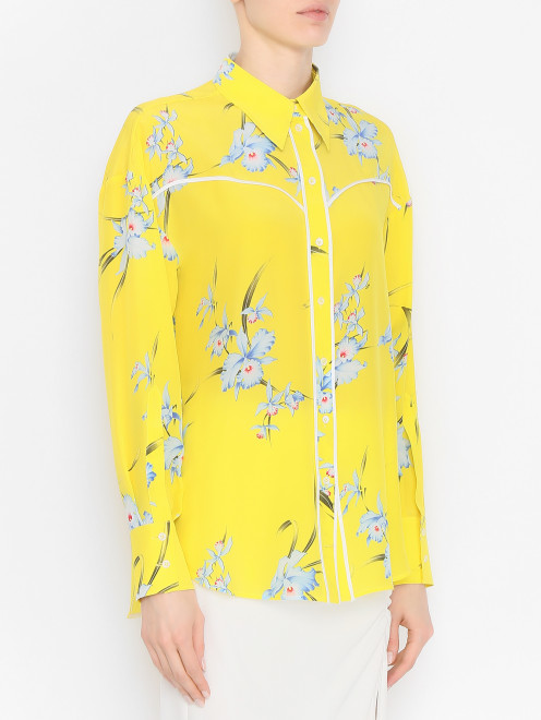 Блуза из шелка с цветочным узором N21 - МодельВерхНиз