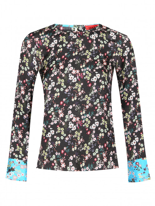Блуза прямого кроя с цветочным принтом Max&Co - Общий вид