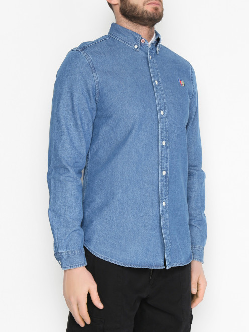 Рубашка из хлопка с вышивкой Paul Smith - МодельВерхНиз