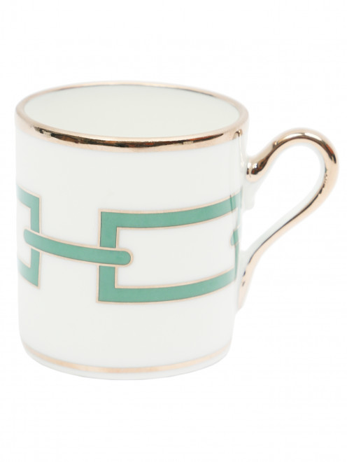 Чашка для кофе из фарфора с орнаментом и серебряной окантовкой Ginori 1735 - Общий вид