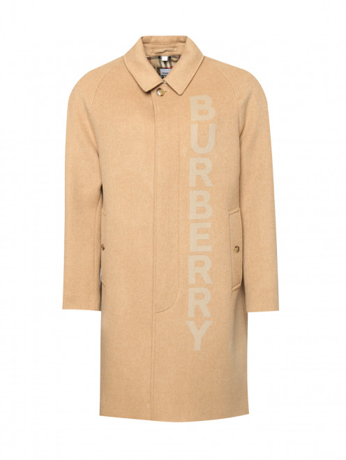 Пальто из шерсти прямого кроя на пуговицах Burberry - Общий вид