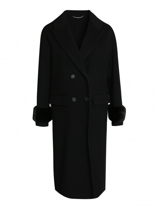 Пальто из шерсти с мехом норки Ermanno Scervino - Общий вид