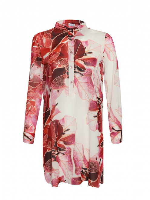 Блуза удлиненная из шелка с цветочным узором La Perla - Общий вид