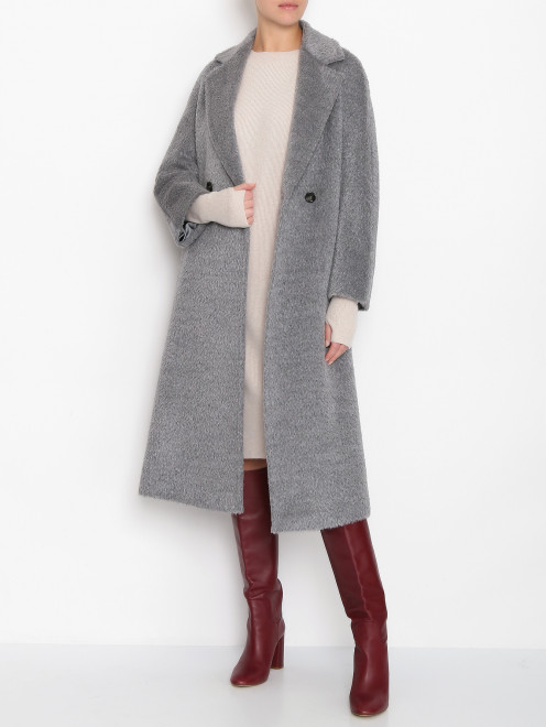 Пальто из смешанной альпаки с поясом Max Mara - МодельОбщийВид