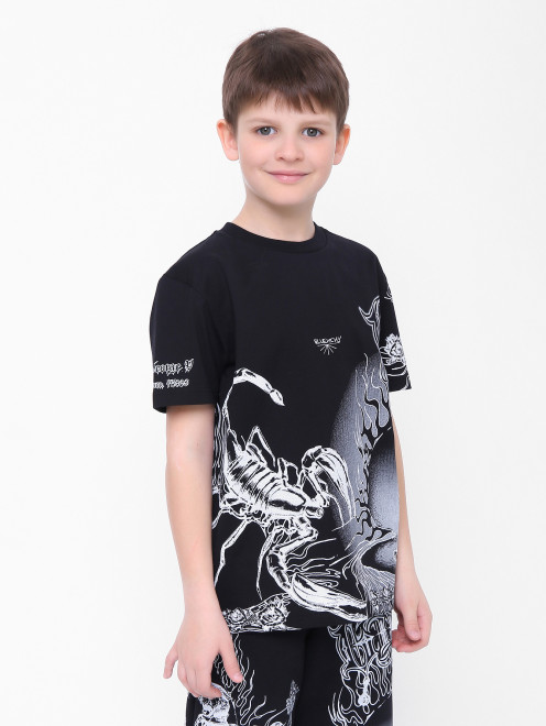 Хлопковая футболка с принтом Givenchy - МодельВерхНиз