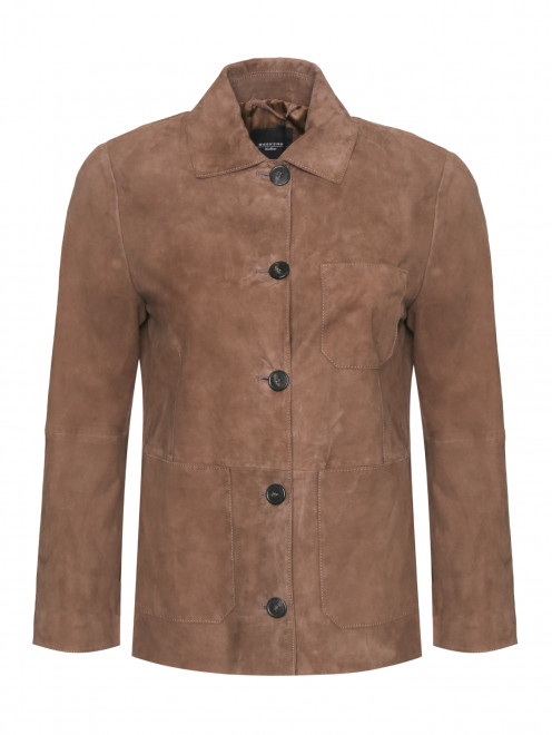 Куртка из тонкой замши с накладными карманами Weekend Max Mara - Общий вид