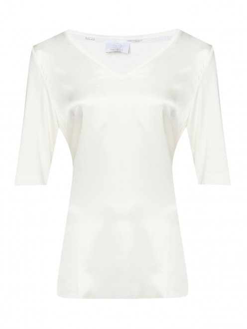 Блуза из смешанного шелка с V-образным вырезом Marina Rinaldi - Общий вид