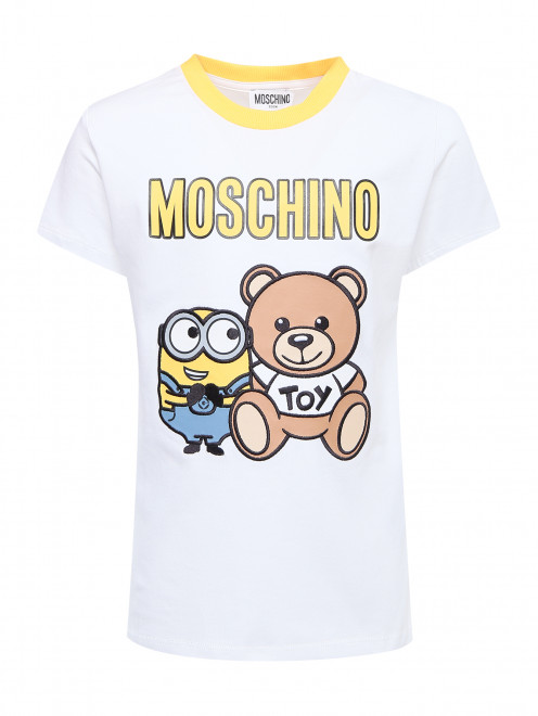 Хлопковая футболка с круглым воротом Moschino - Общий вид
