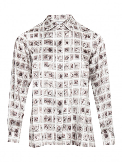 Блуза свободного кроя с узором Max Mara - Общий вид