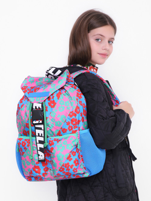Рюкзак из текстиля с цветочным узором Stella McCartney kids - МодельВерхНиз