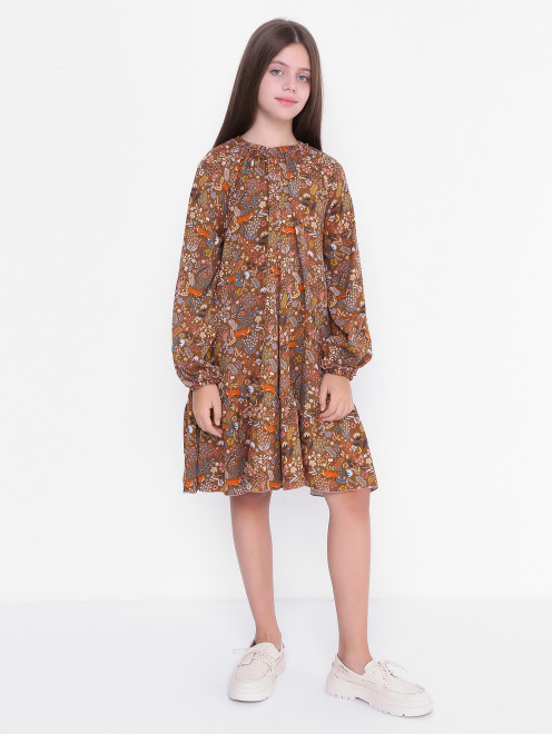 Платье из вискозы с оборкой Il Gufo - МодельОбщийВид