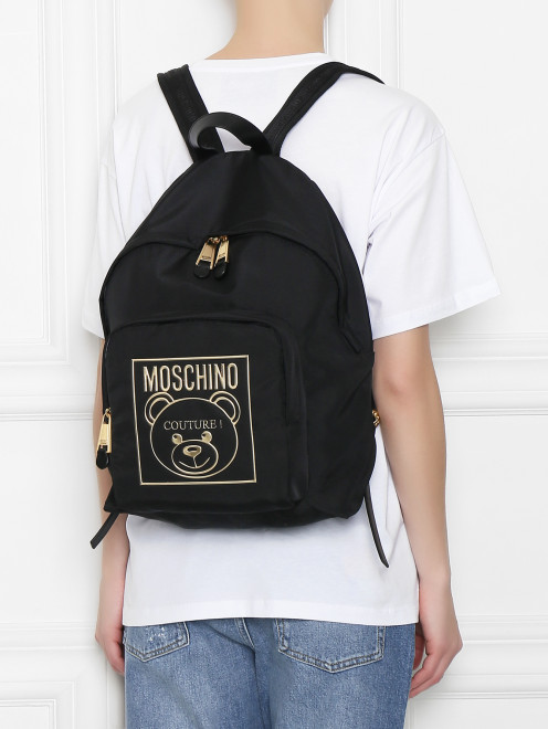 Рюкзак текстильный с принтом Moschino - МодельВерхНиз