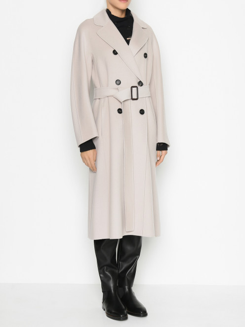 Пальто из шерсти с поясом Max Mara - МодельВерхНиз