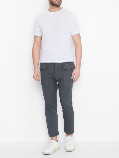 Трикотажные брюки из хлопка с накладными карманами Barena - МодельОбщийВид