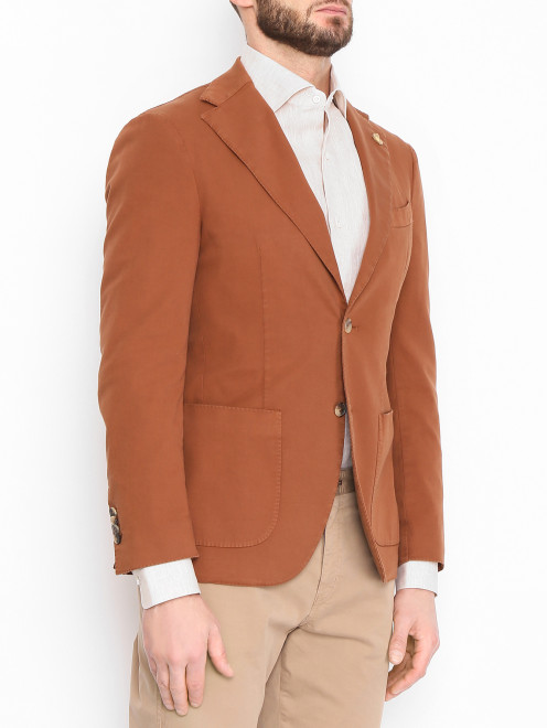 Пиджак из хлопка с накладными карманами LARDINI - МодельВерхНиз