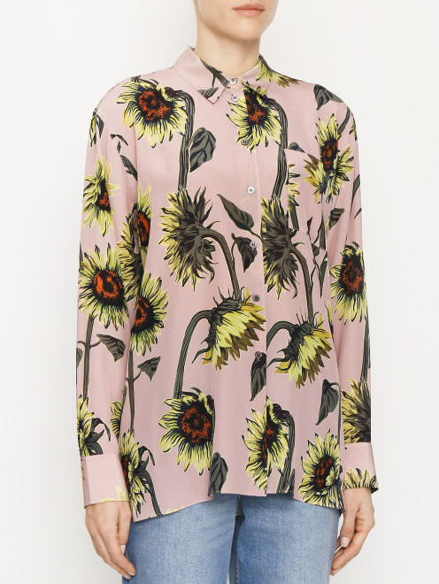 Блуза из шелка с цветочным узором Paul Smith - МодельВерхНиз