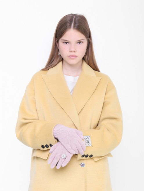 Однотонные перчатки с камнями Aletta Couture - МодельОбщийВид