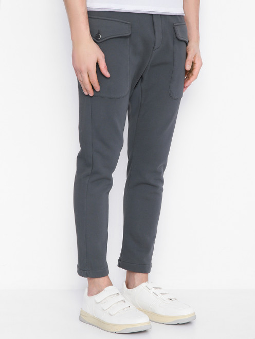 Трикотажные брюки из хлопка с накладными карманами Barena - МодельВерхНиз