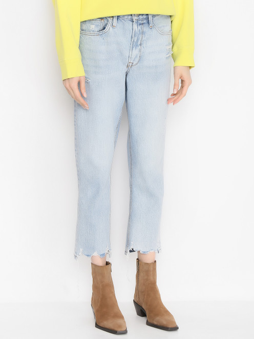 Укороченные джинсы из хлопка Frame - МодельВерхНиз