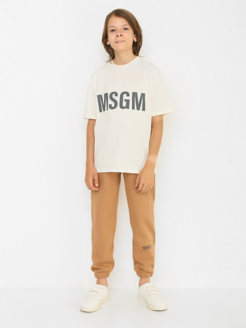Трикотажныая футболка с принтом MSGM - МодельОбщийВид
