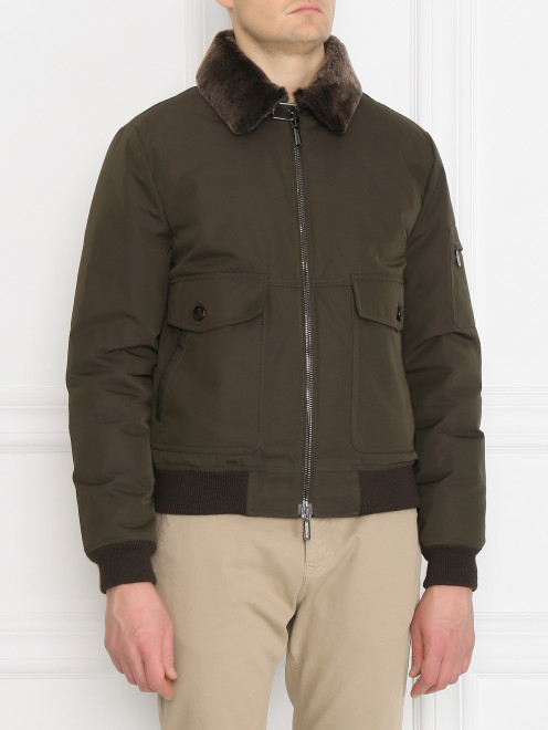 Куртка на молнии с накладными карманами Moorer - МодельВерхНиз