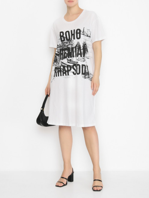 Платье из хлопка с принтом Marina Rinaldi - МодельОбщийВид