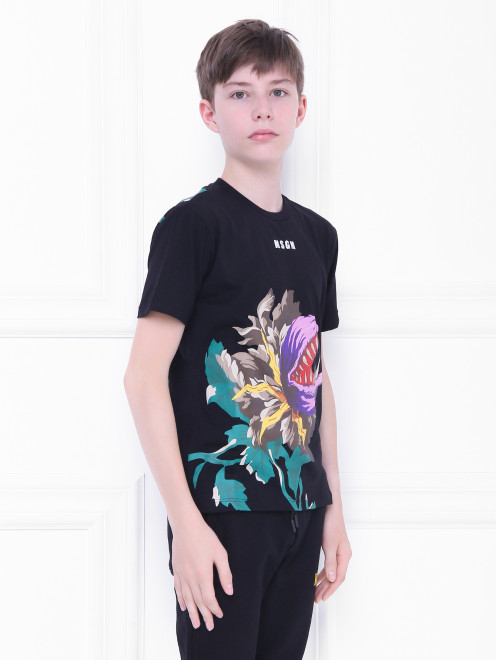 Хлопковая футболка с принтом MSGM - МодельВерхНиз