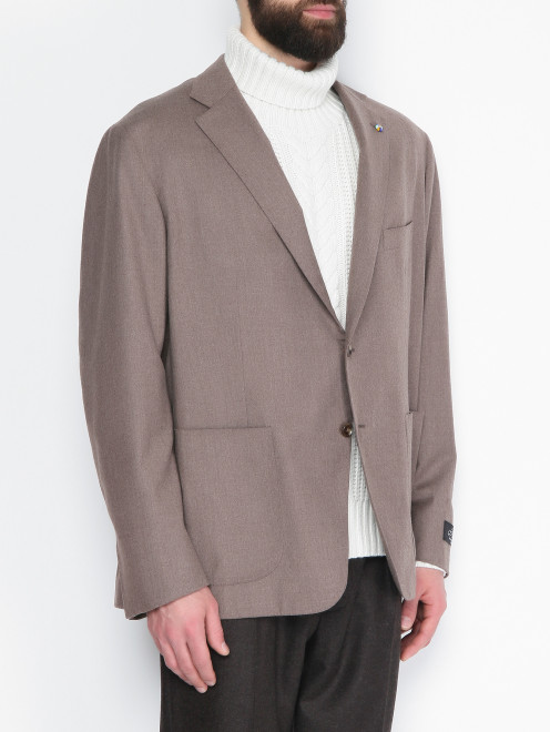 Пиджак из шерсти с накладными карманами Belvest - МодельВерхНиз