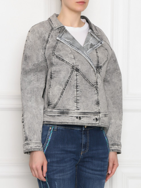 Куртка из денима с контрастной отстрочкой Marina Rinaldi - МодельВерхНиз