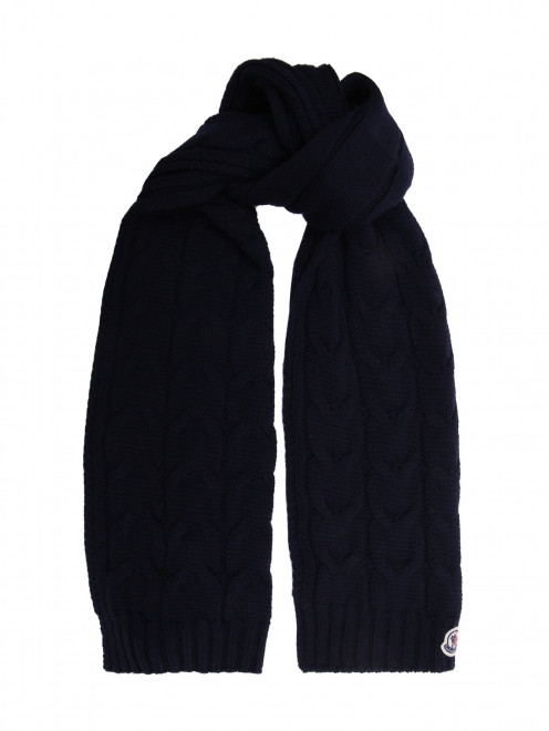 Шерстяной шарф рельефной вязки Moncler - Общий вид
